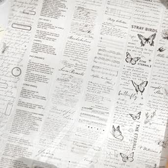 6 vintažinių washi juostų lipdukų rinkinys anglų tema
